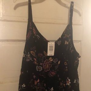 NWT size 4 torrid dress spaghetti strap black floral